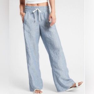 Athleta Cabo Linen Wide Leg Pants. 
Size 8